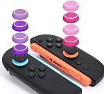 DLseego 8PCS Thumb Grips Designed for Nintendo Switch 2 (2025), Soft Silicone Joycon Analog Controller Protective Anti-Slip Cover Button Joy Con Joystick Caps Covers, Circle - Pink