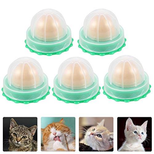 TEHAUX 5 lanches para gatos doces, doces para erva de gato, bola de açúcar para animais de estimação