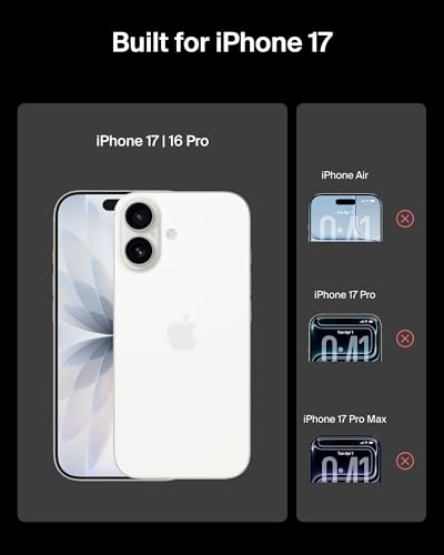 Image of Belkin EZ Align Tempered Glass Screen Protector Guard for iPhone 17 /16 Pro, Scratch-Resistant Impact Protection Included With Easy Align Tray for Bubble Free Application, Recycled Glass