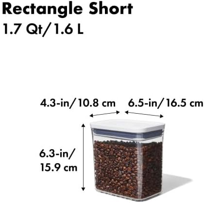 OXO Good Grips POP Container – Airtight 1.7 Qt for Coffee and More Food Storage, Rectangle, Clear 1.7 Qt - Rectangle - Coffee 1.7 Qt - Rectangle - Coffee image 3 of 9 B077VM684H