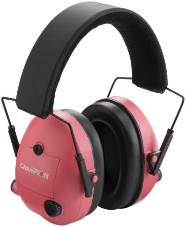 Champion Traps and Targets, Ear Muffs, Electronic, Pink, Adjustable, (Model: 40975)