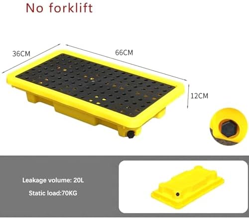 Stackable Spill Containment Pallet & Tray, Leakproof Flat Grate for Transfer Buckets, Heavy-Duty 176/2200 Lb Capacity, 66x36x12cm, Durable Spill Control Solution