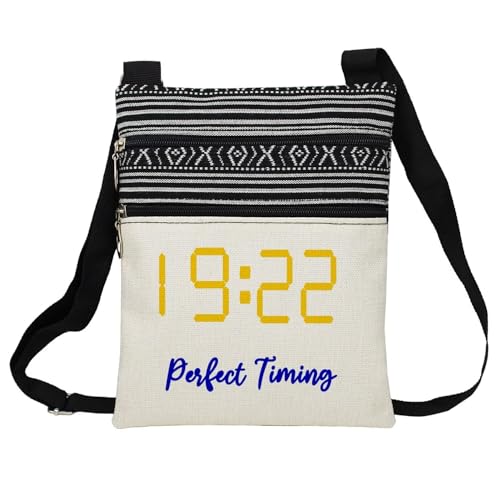 Perfect Timing 1922 Messenger Bag Small Ethnic Pattern Printed Adjustable Strap Crossbody Zipper Bag Sorority SGRHO Phone Bag Wallet Cute Shoulder Handbag for Women