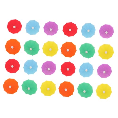 Garneck 24pcs Umbrella Wine Glass Markers Drink Charms Cocktail Picks for Party Heat Resistant and Easy to Install for Wine Tumblers and Celebrations