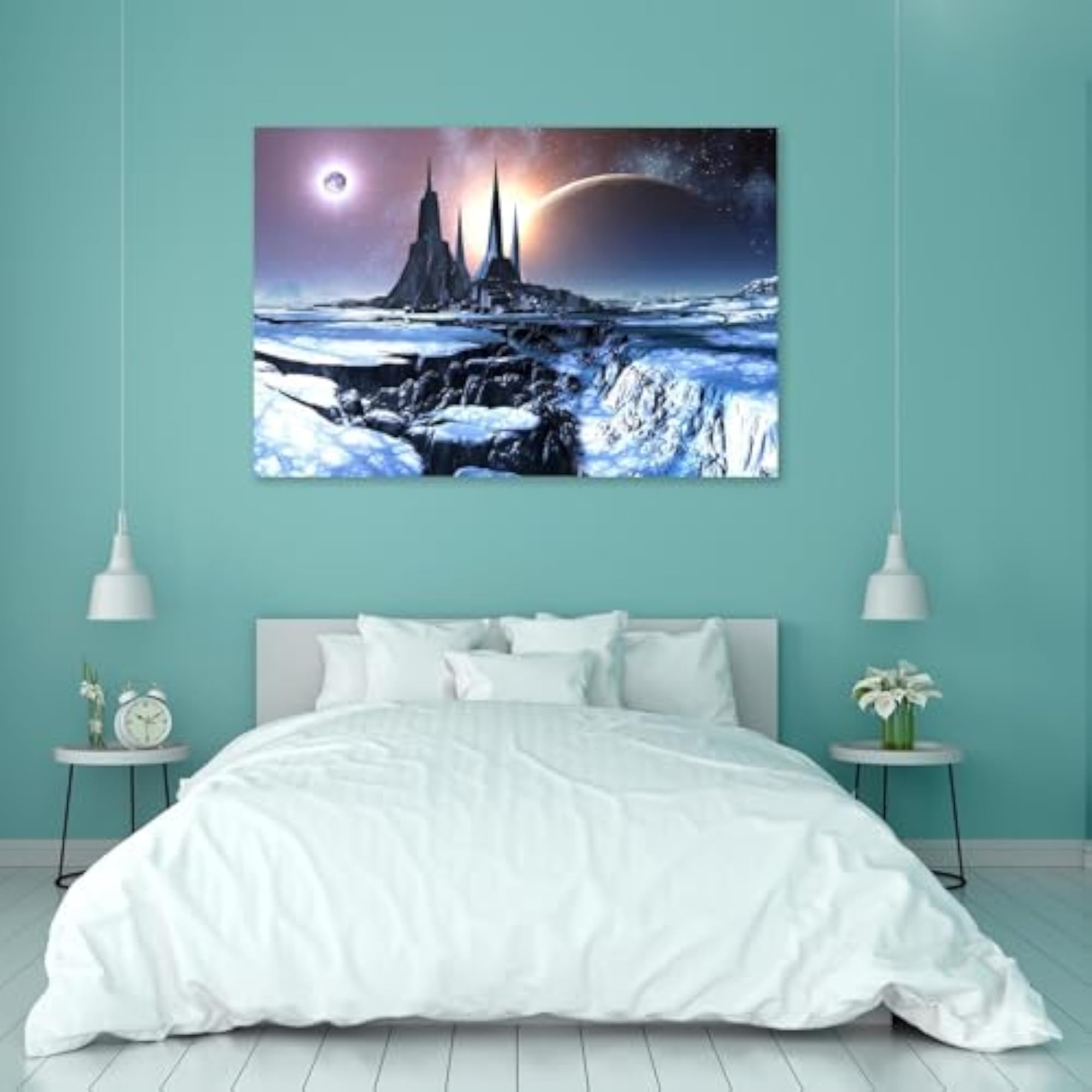 Lost Alien City in Snow Wall Sticker for Home Decoration