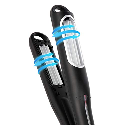 LESCOLTON Automatic Volumizing Hair Iron - Increase Volume and Texture in Hair Up, Hair Styling Crimper Rotating Tourmaline Ceramic Rippled Barrels