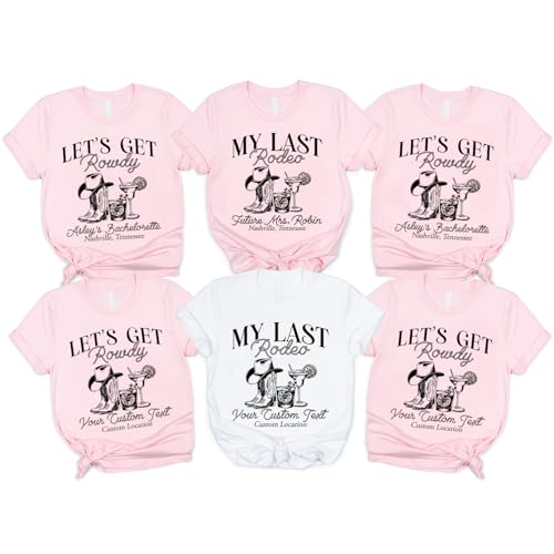 Bachelorette Party T-Shirts Personalized Cowgirls Shirt Funny Bachelorette Matching T-Shirt Custom Bridal Party Shirts