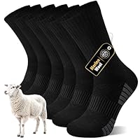 inaWarm Merino Socken Herren Damen 3 Paar – Warme Wollsocken, Atmungsaktive Thermosocken Wintersocken, Weiche Wandersocken Sportsocken, Trekkingsocken für Outdoor & Arbeit, Schwarz 39-42