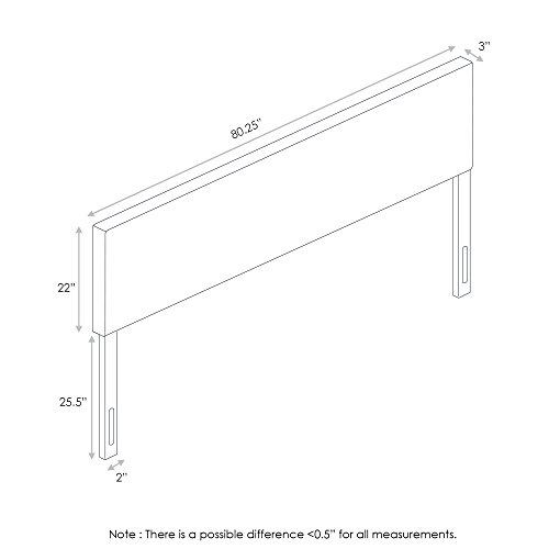 Image of FURINNO Roanne Plain Headboard, King, Fog