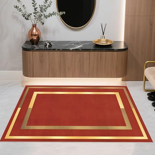 Moquette salon rouge jaune 90x150cm design moderne plat - 6