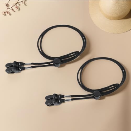 4 verstellbare Hutgurt-Clips, abnehmbare Hut-Kinnschnur, Anti-Verlust-Clips, winddicht, Hutgurt-Clips, Kappenhalter, sehr geeignet für Outdoor-Aktivitäten (schwarz), Schwarz , Einheitsgröße