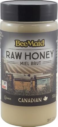 BeeMaid Raw Honey Canada #1 White, 500g/17.6oz, Imported from Canada