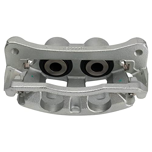 Image of TRQ Rear Performance Brake Pad, Caliper, & Rotor Kit Semi-Metallic Vented Premium G-Coated Compatible with 2012 Ram 1500