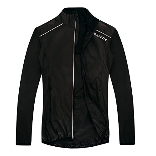 CYCEARTH Cycling Windcoat Rainproof Bike Jacket Black
