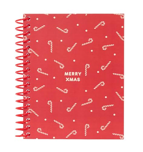 CARAMELOS MERRY XMAS - Cuaderno 120 Hojas A6, Tapas Duras, Ideal para Niños de Diferentes Edades, Cómodo y Versátil, Calidad y Resistencia, 11.8x14.6 cm