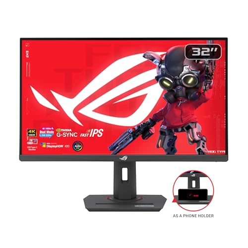 undefined ASUS ROG Strix 32” 4K HDR Gaming Monitor (XG32UCG) – 3840x2160, Dual Mode (4K 160Hz/FHD 320Hz), 0.3ms, Fast IPS, Extreme Low Motion Blur Sync, USB-C, G-SYNC Compatible, Tripod Socket, 3 yr Warranty の商品画像 1