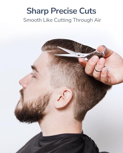 Image of ULG Professional Hair Cutting Scissors 6.5 inch Japanese Stainless Steel Hand-Honed Barber Scissors for Home & Salon Use, Ergonomic Textured Handle for Men & Women