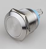 Push Button Momentary Switch, N.O. Metal Dome Push Switch, Shallow Depth 22mm X 22mm, Screw-On Terminals