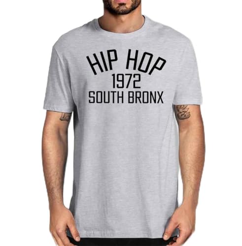 T-shirt hip hop 1972 South Bronx graphic tee music streetwear gris
