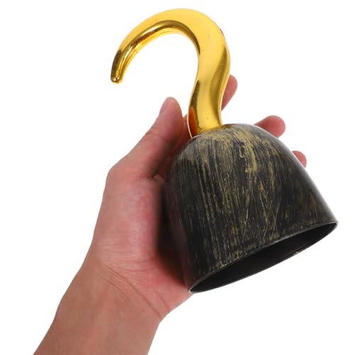 Veemoon 7.47 Zoll Piratenhaken,Piraten Haken Kinder in Vintage Goldfarben Piratenkostüm Zubehör für Halloween Karneval Verkleidungsparty Cosplay Party