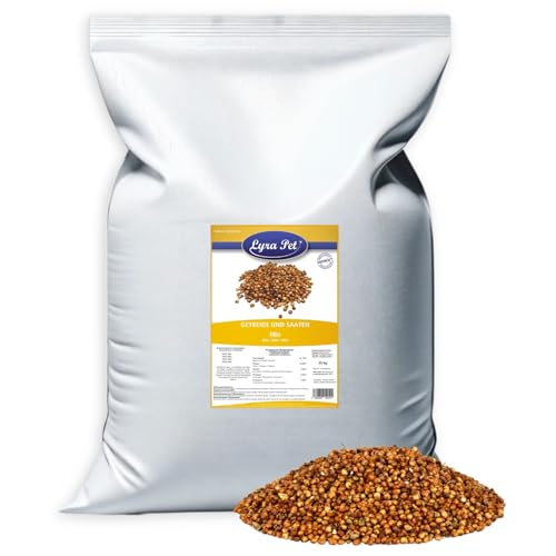 Lyra Pet® 25 kg Milo | Körner der Sorghum Hirse | Reich an Kohlenhydraten | Ergänzungsfutter für Vögel | Nährstoffreiches, Ganzjähriges Vogelfutter | Energiequelle für Wildvögel & Kleinnager