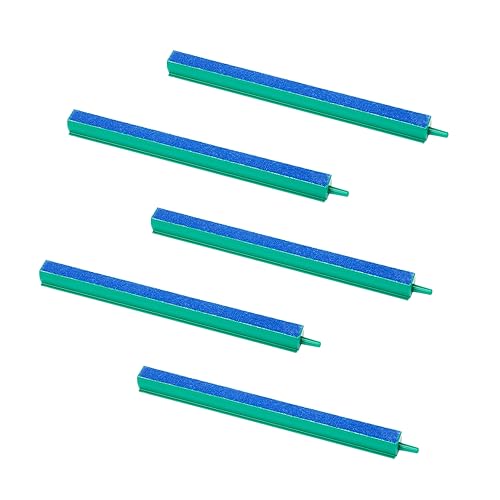 Image of 10 Inch Aquarium Air Stones Bar - Air Stone Kit with 5 Pcs Square Oxygen Diffuser Long Bubble Release Mineral Airstones for Fish Tank Pumps DWC Bucket Reservoir Pond