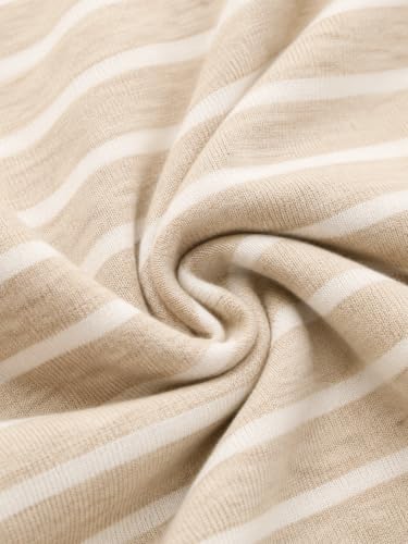 Image of TuddyBuddy Baby Cotton Wearable Quilted Sleeping Bag Blanket 1.5 Tog with 1 Way Zipper Closure | Ideal for Babies & Kids Hypoallergenic Fabrics | (Beige Sripes Dino, 12-18 Months)