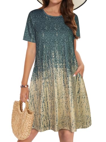 Image of Summer Dresses for Women Casual Tshirt Dress Beach Sundress with Pockets