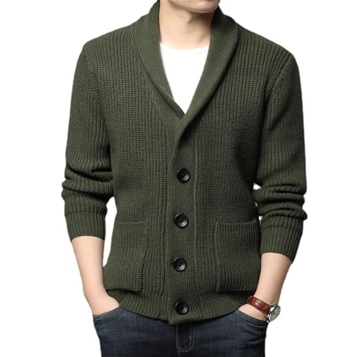 Men's V Neck Sweater Long Sleeve Shawl Collar Pullover Knitted Button Down Tops Solid Color Knitwear Sweaters