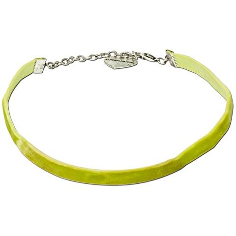 Costume jewellery, costume chain velvet elastic choker, for women, stretchy and formfitting, for Oktoberfest in traditional colours light green Cover