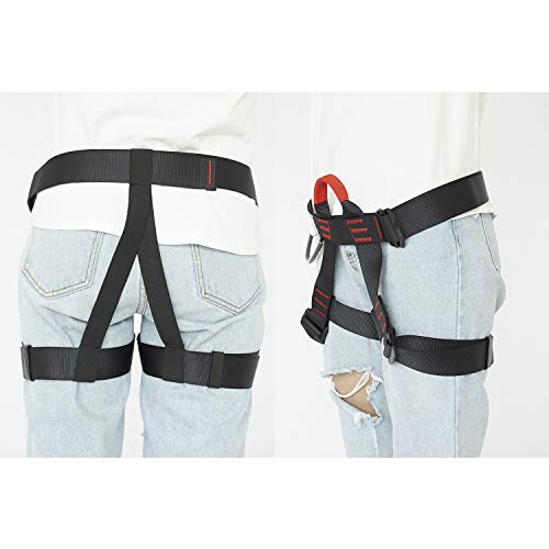 AmazeFan Climbing Harness, Thicken Rock Climbing Harness for Men Women, Protect Waist Safety Harness, Wider Half Body Harness for Mountaineering Rock Climbing Fire Rescuing Rappelling Tree Climbing - Thumbnail 6