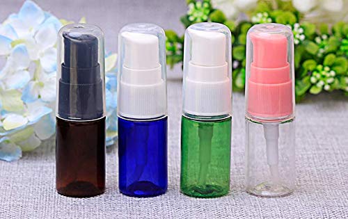 Miniatura 7 de Botella de bomba de loción de plástico transparente recargable portátil de 0.3 fl oz 0.34 oz con cabezal de bomba de prensa rosa, maquillaje