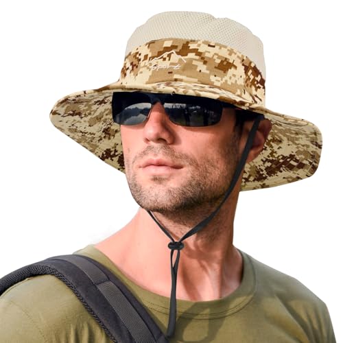 Image of Sun Hats for Men Women Fishing Hat UPF 50+ Breathable Wide Brim Summer UV Protection Hat