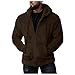 MITCOWBOYS Business Noir - Sweat à capuche en polaire - Fermeture éclair - Couleur unie - Outwear - Manches longues - Chaud - Sac à la mode - Manteau en cuir solide - Veste pour homme, marron, XXL