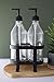 Rail19 Vintage Clear Kitchen Dish + Hand Soap Dispenser Set with Black Metal Stand - Perfect for Kitchen Sink, 16oz