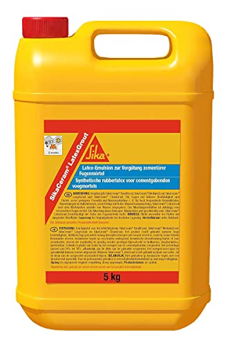 SIKA latex, Emulsión Adhesiva, Listo Para Usar, Para Mortero Y Lechada De Cemento, Blanco, 5Kg+ 1A, Aditivo Impermeabilizante, Listo Para Su Uso, Para Mortero Y Hormigón, Sin Cloruros, Amarillo, 5L