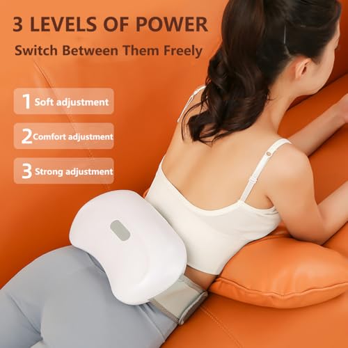 Masajeador abdominal eléctrico - instrumento de amasamiento con 12 cabezas de piedras Bian, 3 niveles de velocidad y temperatura para aplanar el vientre y problemas como la indigestión miniatura 3