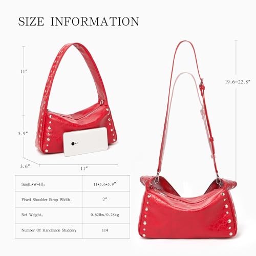 Image of Studded Purses For Women Y2k Shoulder Bag Small Vegan Leather Handbag