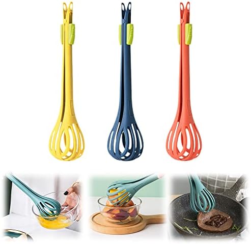 2 in 1 Food Clip & Egg Whisk, 2023 New Multi Function Egg Beater, Bread Clip Manual Blender, Handheld Plastic Bread Clip, Multifunctional Kitchen Tool for Salad Mixer Eggs Pasta Food (3 Pcs)