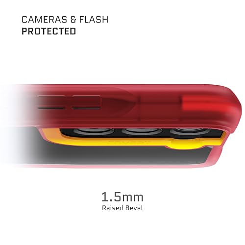 Image of Ghostek Covert Red S22 5G Case Clear Hard Back Shockproof Protective Phone Cover Premium Slim Thin Lightweight Design Heavy Duty Armor Designed for 2022 Samsung Galaxy S22 (6.1 inch) (Red)