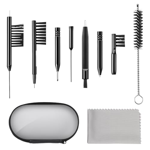 10 PCS Hearing Aid Cleaning Tools Kit, Hearing Aid Amplifier Cleaning Tools Earbuds/Headphones Cleaner Brush Kits with Case for Daily Maintenance