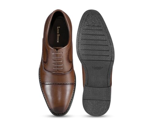 Image of LOUIS STITCH Men's Formal Lace-Up Oxford Shoes | Formal Lace-Up Shoes for Men | Business & Occasion Wear | LSVSOX-1