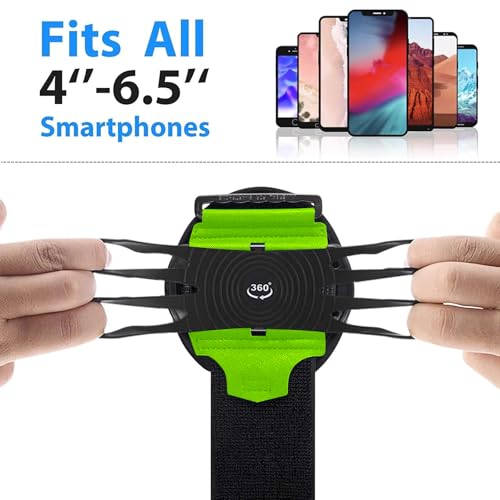 Support téléphone bras rotatif 360° vert pour smartphone 10-16,5 cm - 2
