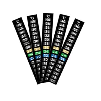 ULTECHNOVO Temperature Strip Sticker - Aquarium Stick on - Fish Tank, 18-34 Degree Range (10pcs)