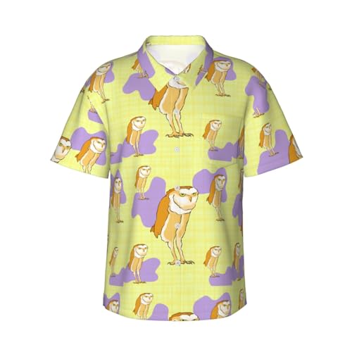Chemise vacances homme manche courte à motif hibou pour look plage d'été