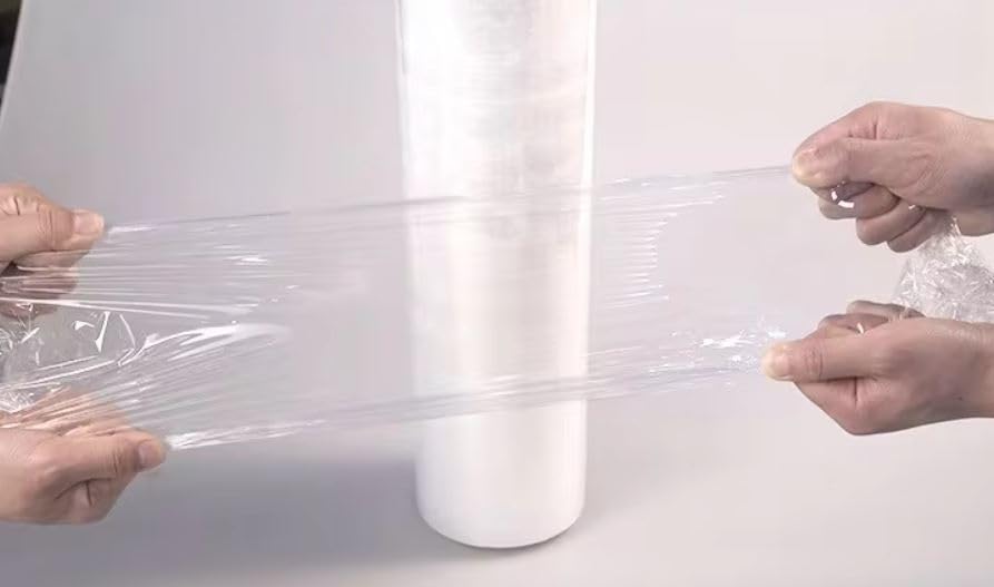 Film Transparente para Embalar | 50cm de Ancho x 200 Metros de Longitud | Rollo de Film para Embalaje Industrial y Paletizar, Plástico de Alta Elasticidad y Resistencia. (6 UNIDADES)
