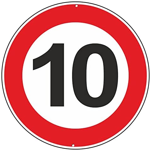 Pubblimania Maximale Geschwindigkeit 10 km OrarI Verkehrsschilder aus Aluminium, rund, 3 mm dick Cover