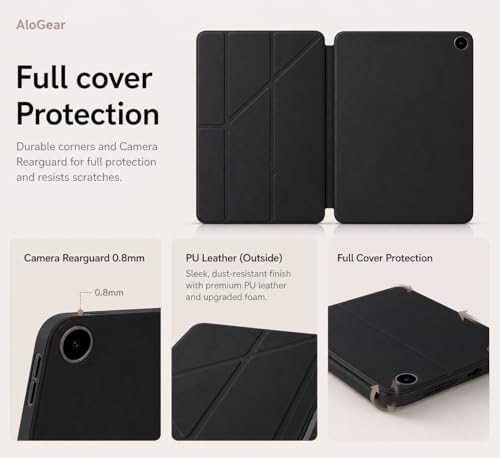Image of Mavro Vegan Leather Case for OnePlus Pad Go 2 12.1 Inch and Oppo Pad 5, Multi-Angle Magnetic Stand Cover with Pencil Holder (Grey, Leather Y-Stand)