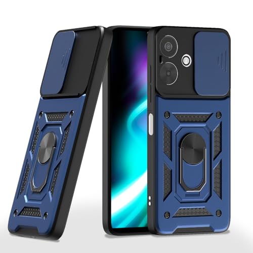 Image of AIBEX Back Cover for Redmi 13C 5G | D10 Tough Armor Case | Sliding Camera Shield | 360 Protection | Kickstand Ring Holder | Military-Grade Shockproof Bumper Case