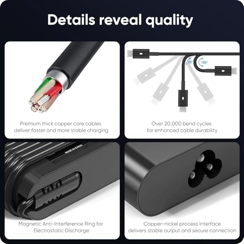 130W USB C Type C Adapter Laptop Charger for Dell XPS 15 2in1 9575 9500 9510 9520 17 9700 9710 Precision 5530 2in1 5550 5750 3560 3550 3551 Latitude 7410 7310 7210 9410 9510 5420 5520 5510 Power Cord - Image 6